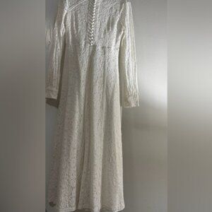 SHEIN White Long Sleeve Lace Dress